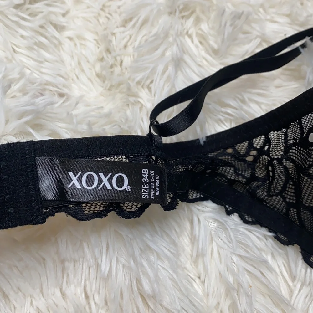 XOXO Black Lace Bra Size 34B Excellent Condition